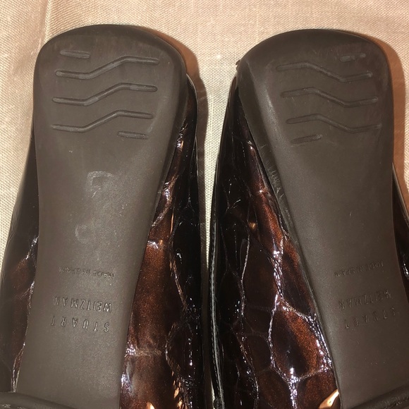 Stuart Weitzman Croc Patent Driving Mocs Shoes 4.5 - Picture 7 of 8